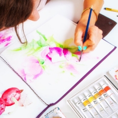 得力（deli）73851 美术绘画水彩颜料 18色盒装