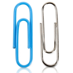 得力（deli）33392 镀镍回形针套装 银色29mm回形针600枚+彩色29mm回形针160枚