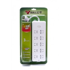 公牛 BULL 拖线板插座 GN-218 总控10位 3米 超功率保护